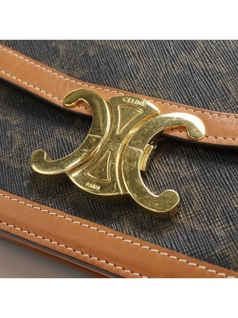 Celine Triomphe Canvas Crossbody Shoulder Bag Calf - Picture 5 of 9